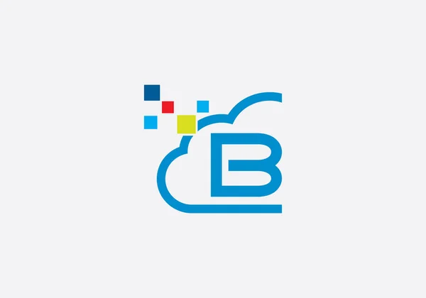 Bulut teknolojisi logosu ve Cloud Tech monogramı Şablon, bilim ve teknoloji logosu.