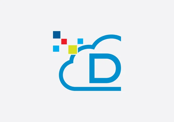 Logo Technologii Chmury Monogram Cloud Tech Szablon Oraz Logo Nauki — Wektor stockowy