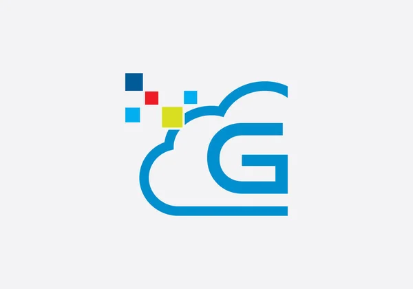 Cloud Technology Logo Cloud Tech Monogram Template Science Technology Logo — Stock Vector
