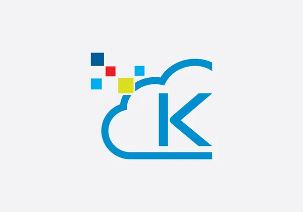 Logo Technologie Cloud Monogram Cloud Tech Template Logo Vědy Techniky — Stockový vektor