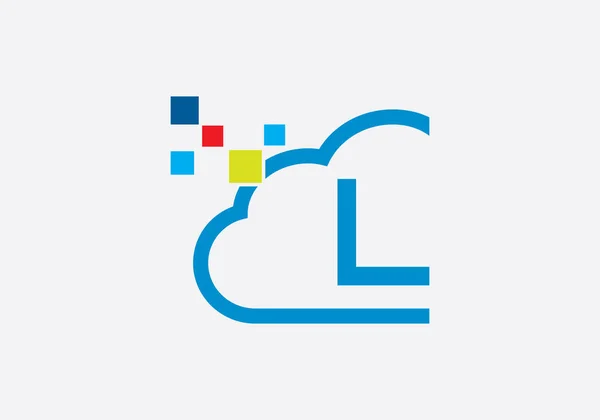 Molnteknik Logotyp Och Cloud Tech Monogram Mall Och Vetenskap Och — Stock vektor