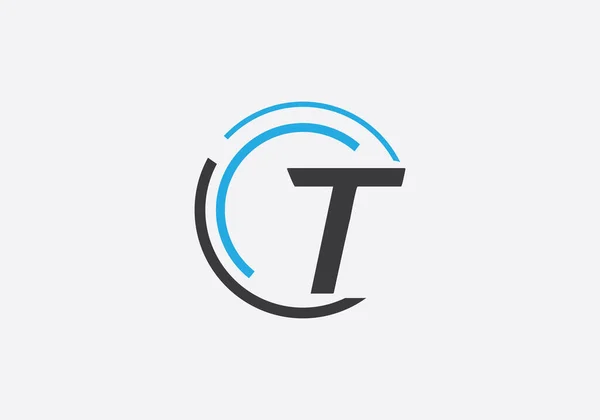 Tecnologia Tecnologia Conectam Vetor Projeto Logotipo Círculo Com Marca Alfabeto —  Vetores de Stock