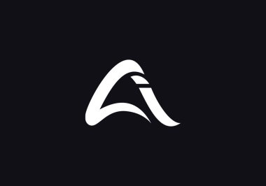 Ai harfi logo tasarım vektör şablonu. Yaratıcı harf Ai simgesi.