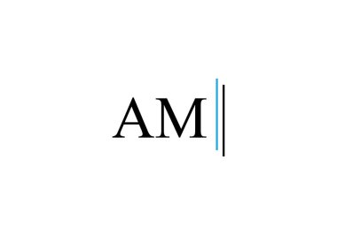 AM Harfi Logo Tasarım Vektör Şablonu. İlk Harf AM Bağlı Logo