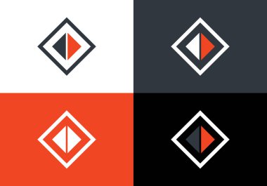 Kare logo vektörü. Simge tasarımı. Kare sembolü işareti. ev monogramı. işaret işareti sembolü