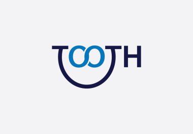 Diş Gülümseme ikonu. Baş harf TOOTH Logo Tasarım Vektör Şablonu. Bağlı Harf TOOTH Logo Tasarımı