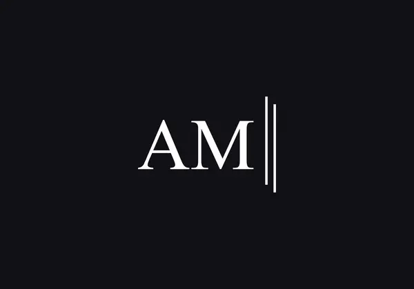 AM Harfi Logo Tasarım Vektör Şablonu. İlk Harf AM Bağlı Logo