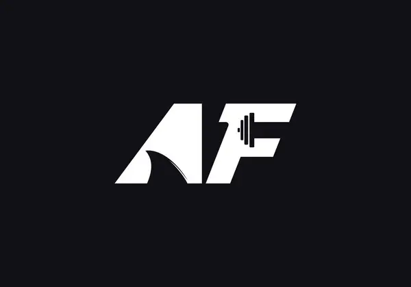 İlk AF harfi monogram logosu. AF fitness spor salonu ikon vektör şablonu