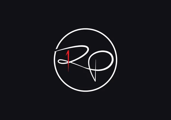 İlk Harf RP Logo Tasarım Vektör Şablonu. Soyut Harf RP Bağlı Logo. Grafik Alfabesi Sembolü. 