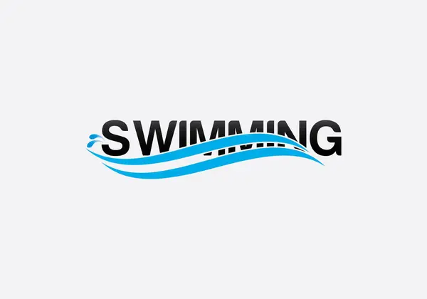 Swimming Logo Design Vector Template Swimming Pool Water Wave Icon — Stock Vector