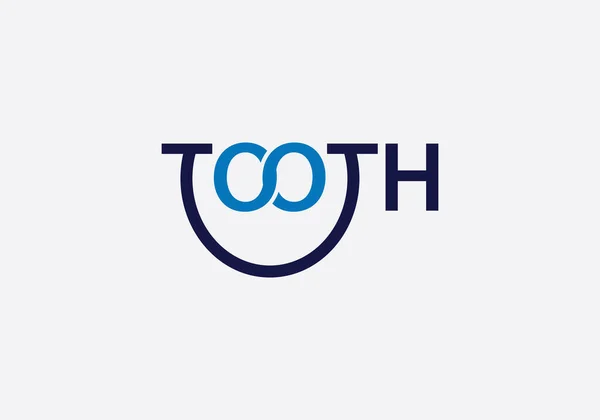 Tand Leende Ikonen Inledande Brev Tooth Logo Design Vector Mall — Stock vektor