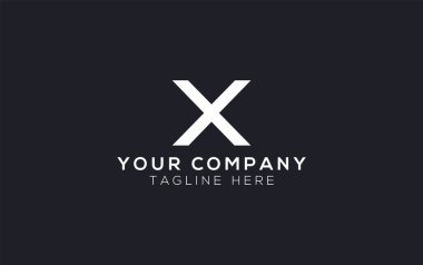 Basit X harfi düz logo tasarım vektörü