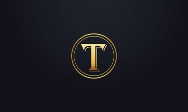 Altın harf T Amblem Sembolü 