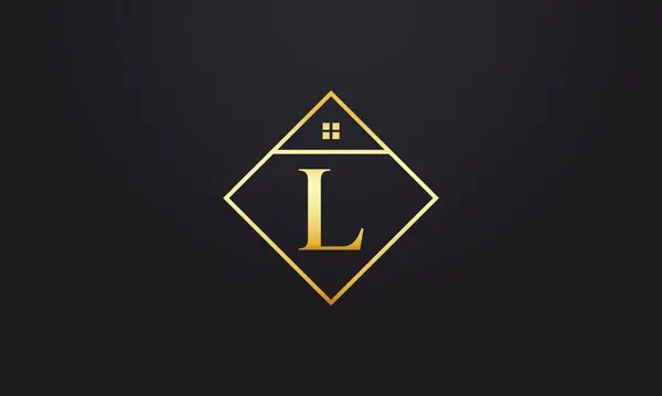 Lüks ev simgesi içindeki Altın L Sembolü