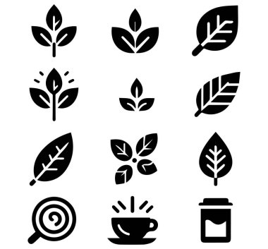 Yaprak simgesi web sitesi tasarımı ve mobil uygulama için vektör işareti belirle