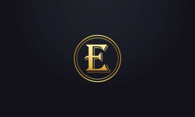 E harfi logo tasarım vektör şablonu