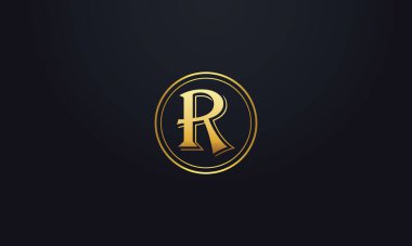 Zarif altın harfli r logosu..