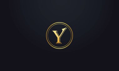 Y harfi logo monogramı. İş ve kimlik kavramı. Vektör tasarımı Klasik doğrusal, amblem, rozet.