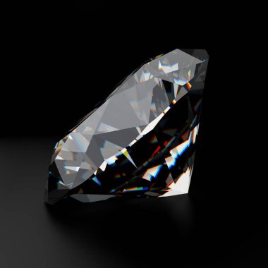 Koyu gri arkaplanda elmas - 3D görüntüleme