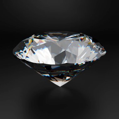 Koyu gri arkaplanda elmas - 3D görüntüleme