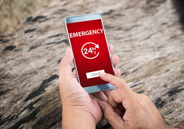 Emergency call use by smartphone. Concept car accidents and emergency.