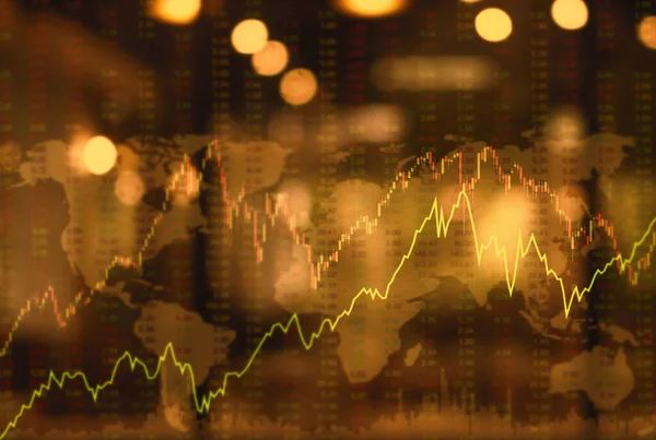 Finanziare Concetto Investimento Linea Tendenza Verso Alto Grafico Borsa Grafico — Foto Stock