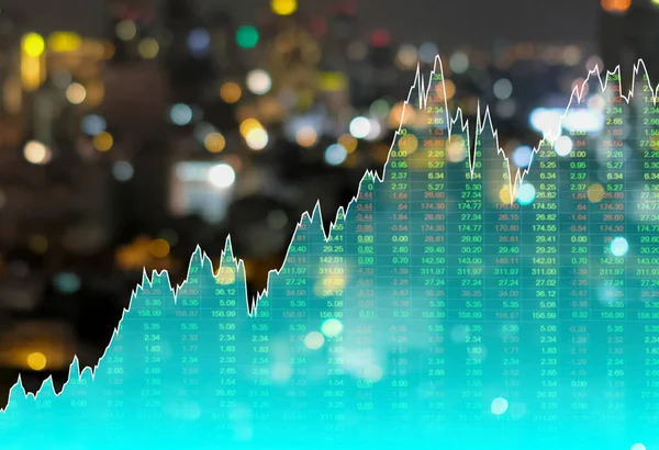 ファイナンス投資コンセプト トレンドライングラフ株式市場とインデックス市場とのチャートボリューム取引 ストックフォト