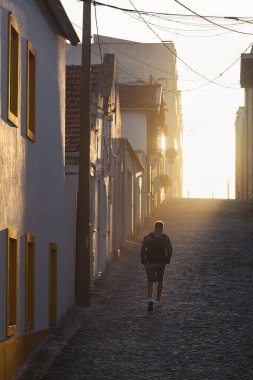 A Costa Nova, Aveiro, Portekiz 'de gün batımı