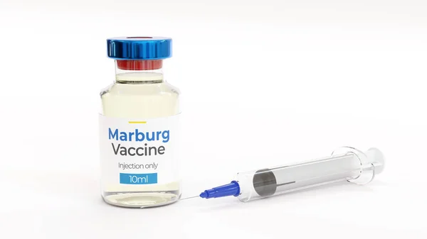 Frasco Vacuna Contra Virus Marburg Marv Jeringa Con Aguja Ilustración — Foto de Stock