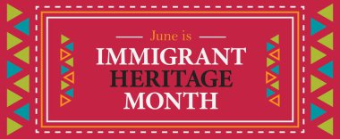 Göçmen Miras Ayı. Haziranda gözlemlendi. EPS10 Vektör sancağı.