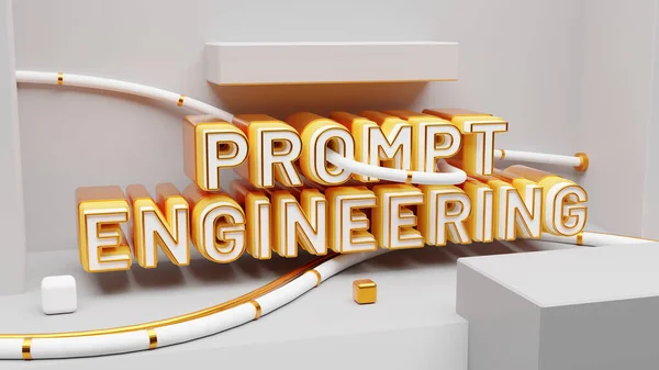 Prompt Engineering Banner Futuristic Concept New Career Path Illustration — Stock Photo, Image