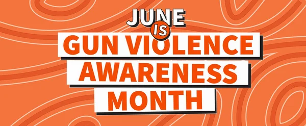 June, Silah Şiddeti Farkındalığı Ayı. Düz tasarım vektör pankartı.