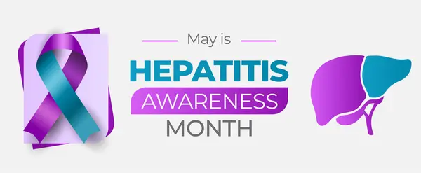 Hepatit Farkındalık Ayı. Karaciğer hastalığında Hepatit. Kutlama vektörü sancağı.