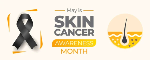 Cilt Kanseri Farkındalığı Ayı Kutlaması. Mayıs 'ta gözlemlendi. Vektör pankartı.