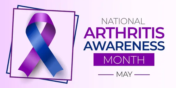 Ulusal Artrit Farkındalık Ayı. Kireçlenme hastalığına farkındalık getirmek için bir ay süren yıllık kutlama. Vektör pankartı.
