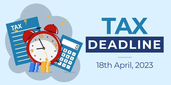 Plazo Presentación Impuestos Fecha Vencimiento Del Día Fiscal Abril 2023 — Vector de stock