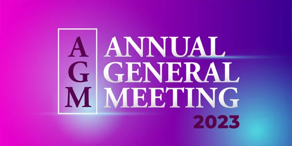 - AGM. Geleneksel Genel Kurul. 2023. Gradyan arkaplanda canlı vektör pankartı. Parlak ve ışıltılı zarafet kavramı.