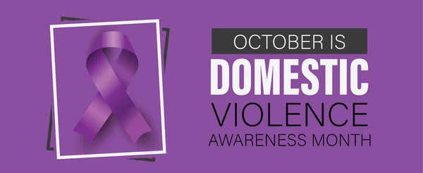 Aile içi şiddet aylığı ilanı. Ekim 'de her yıl gözlemlenir. Vektör posteri.
