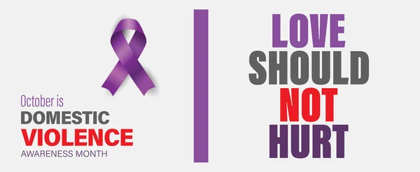 Aşk acı vermemeli. Aile içi şiddet aylığı ilanı. Ekim 'de her yıl gözlemlenir. Vektör posteri