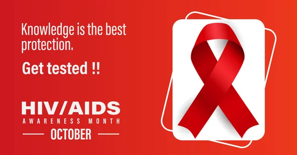 Hiv Aids Consapevolezza Mese Fai Test Osservato Ottobre Banner Web — Vettoriale Stock