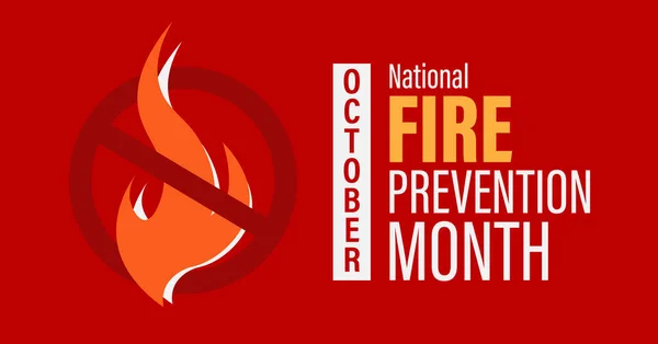 Ulusal yangın önleme ay pankartı. Ekim 'de yangın güvenliği farkındalığı yaratmak amacıyla gözlemlendi.