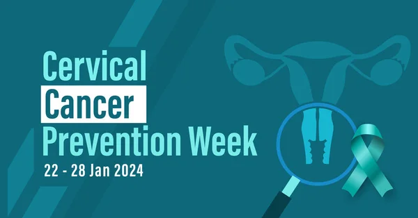 Rahim kanseri önleme haftası 2024. Kampanya bayrağı.