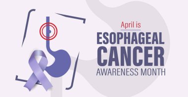 Esophageal kanser farkındalığı ayı kampanya pankartı. Her yıl nisan ayında gözlemlenir.