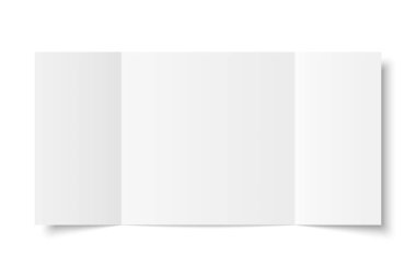 Beyaz, boş, dikey, beyaz arkaplanda üç panel kapısı açıldı. Üç katlı broşür, broşür, broşür, broşür, broşür ya da davetiye kopyası. Ön tarafı taklit et..