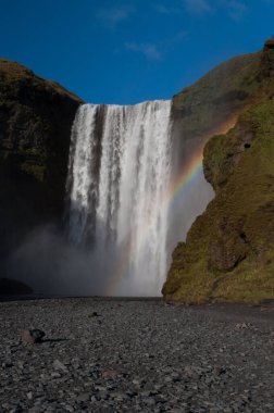 Yazın İzlanda Şelalesi, doğa, doğa