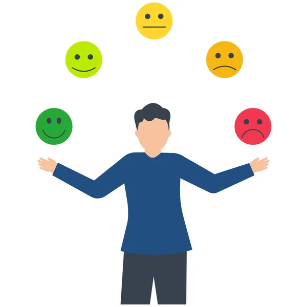 Zachowaj Równowagę Emocjonalną Inteligencję Emocjonalną Kontrolujące Uczucie Lub Emocje Psychologię — Wektor stockowy
