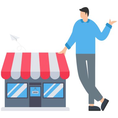 İş sahipleri, İş yeri, Perakende mağazaları, Açık mağaza, çevrimiçi dükkan, kendine güvenen işadamı, İş Mağazası