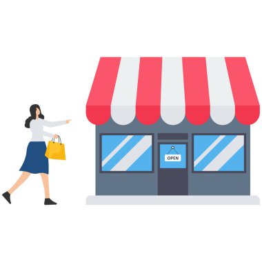 Müşterilerin ürün satın alması için çok kanallı, alışveriş torbalı genç bayan müşteriler çok kanallı mağazalardan, web sitelerinden, cep telefonlarından ve diğer sohbet ve çağrı merkezlerinden alışveriş yapıyor