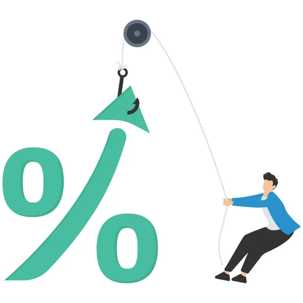 Faiz oranı, Vergi veya KDV zammı, kredi ve ipotek oranı yükselme eğilimi, yatırım karı veya kar artışı, FED veya hükümet yukarı ok, yüzde işareti koydu