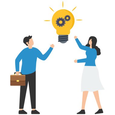 İnovasyon fikri, iş başarısı için yaratıcılık ya da hayal gücü, dişli yenilikçi ampuller, yeni teknolojiler icat etmek için vitesler